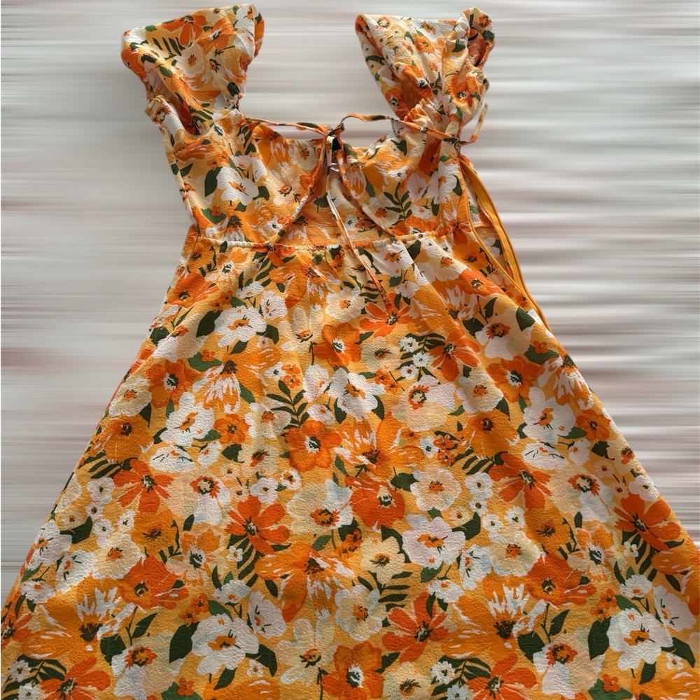 H&M Floral Dress in Orange and White
